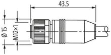 Load image into Gallery viewer, M12 female 0° A-cod. with cable and flying leads (5m)
