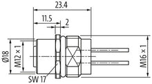 Load image into Gallery viewer, M12 Bulkhead Connector Female 4-Pin S-Coded 630VDC / 630VAC with 1m flying leads
