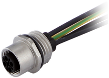 Load image into Gallery viewer, M12 Bulkhead Connector Female 4-Pin S-Coded 630VDC / 630VAC with 1m flying leads
